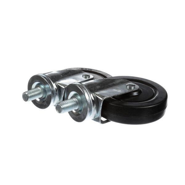 Two black Wells caster wheels with a metal pin.