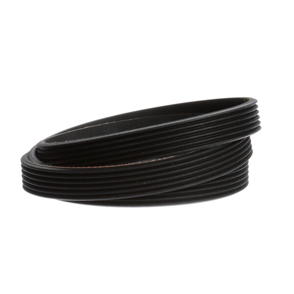 A black rubber belt with two black stripes.