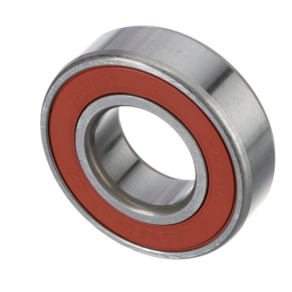 A Univex stainless steel and red rubber bearing.