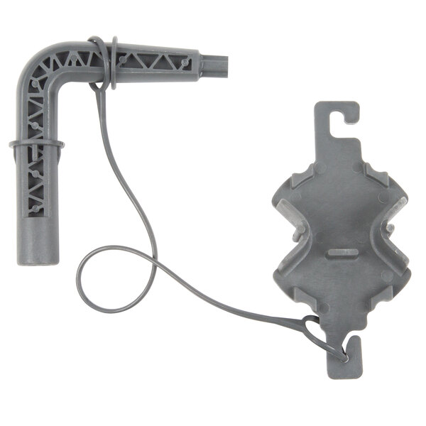 A grey plastic Robot Coupe blade assembly tool.