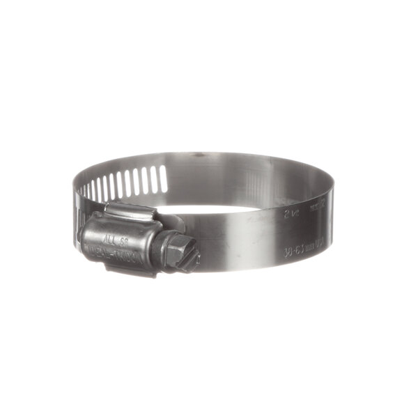 A Duke 175549 stainless steel hose clamp with a metal nut.