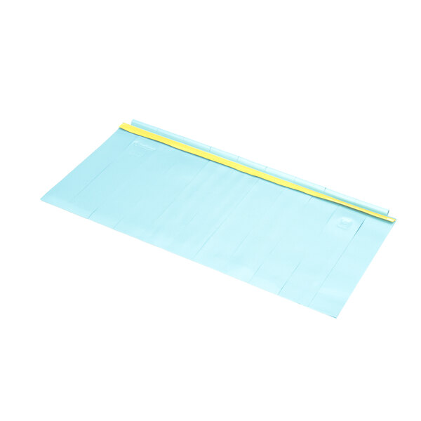 A blue and yellow piece of paper with stripes.