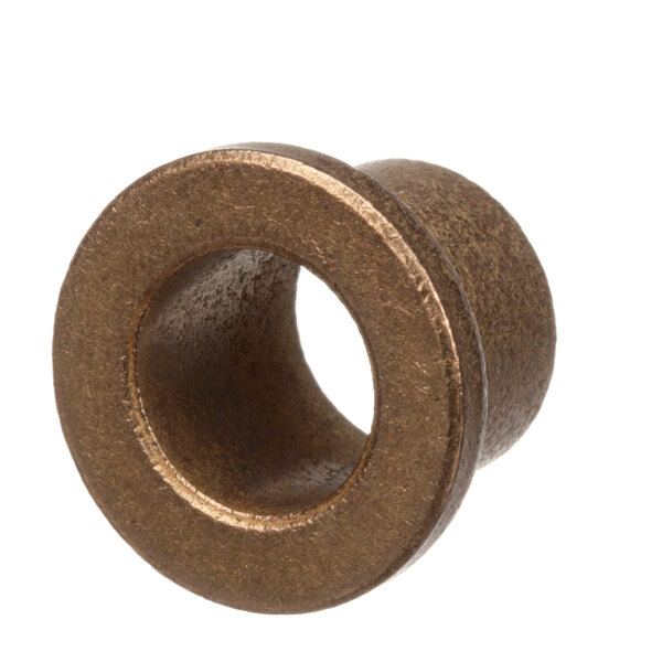 A bronze bushing with a hole in the middle.