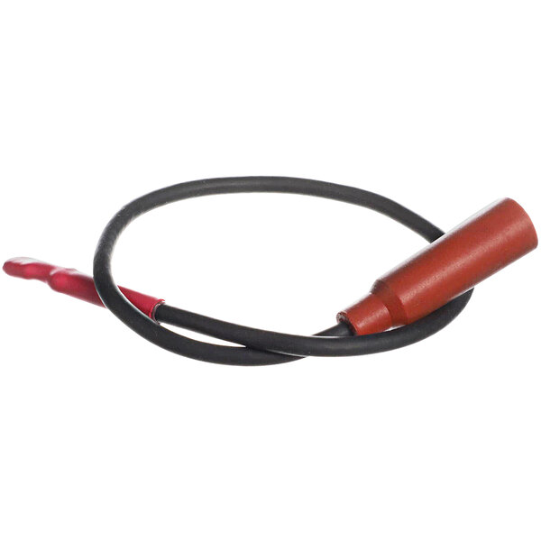 A black and red Crown Steam ignitor wire lead with a red plug.