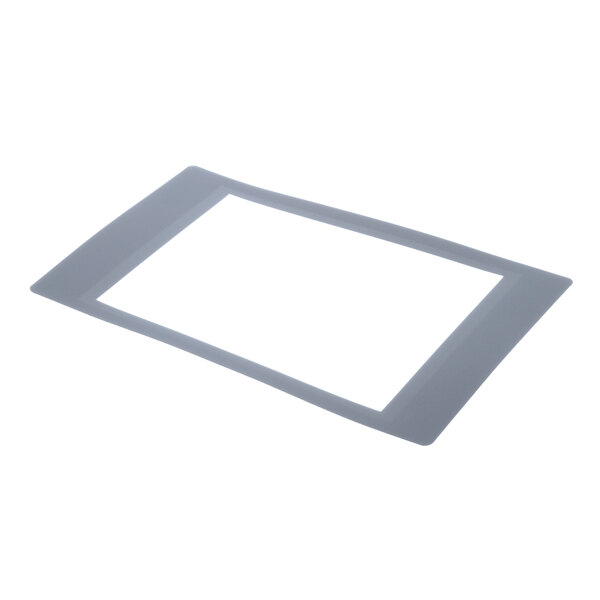 A rectangular gray plastic touchscreen overlay with a white border.