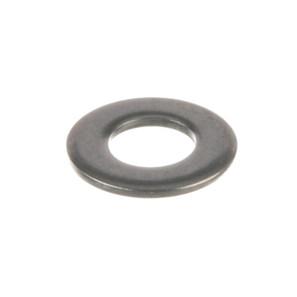 A close-up of a black rubber washer.