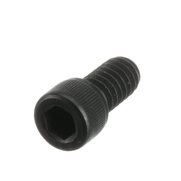 A close-up of a black ProLuxe screw with a hexagon head.