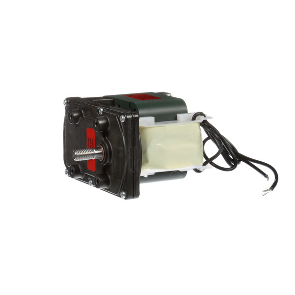 A Hoshizaki gear motor with black and white wires.