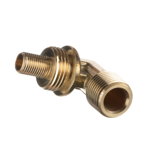 An Imperial brass threaded elbow fitting.