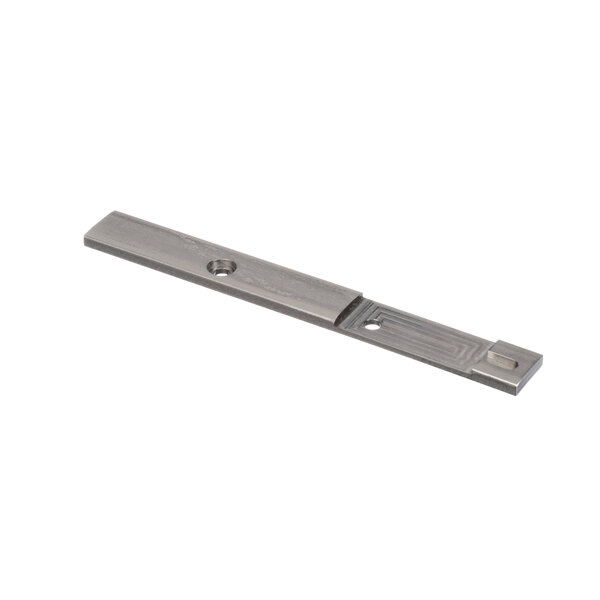 A stainless steel Middleby Marshall door plate with a screw.