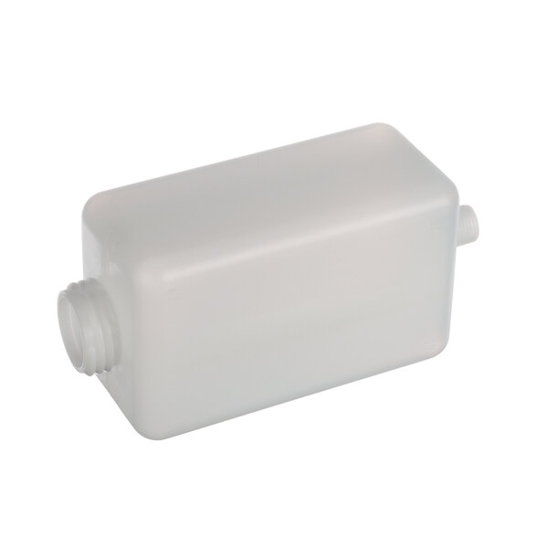 A white plastic tank reservoir with a cap.