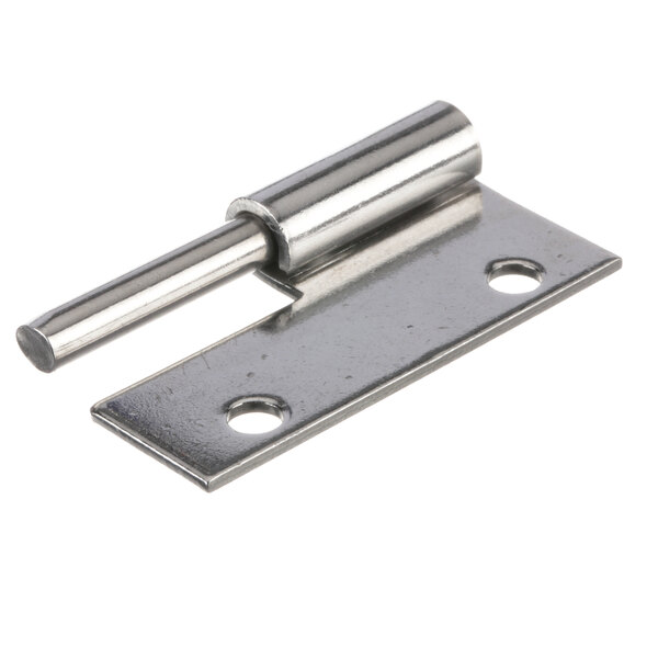 A Gold Medal stainless steel metal door hinge with two holes.