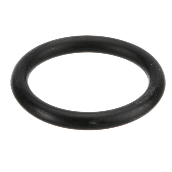 A black rubber washer with a round shape.