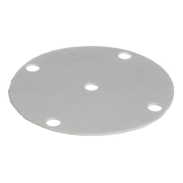 White round Vulcan motor insulation plate with holes.