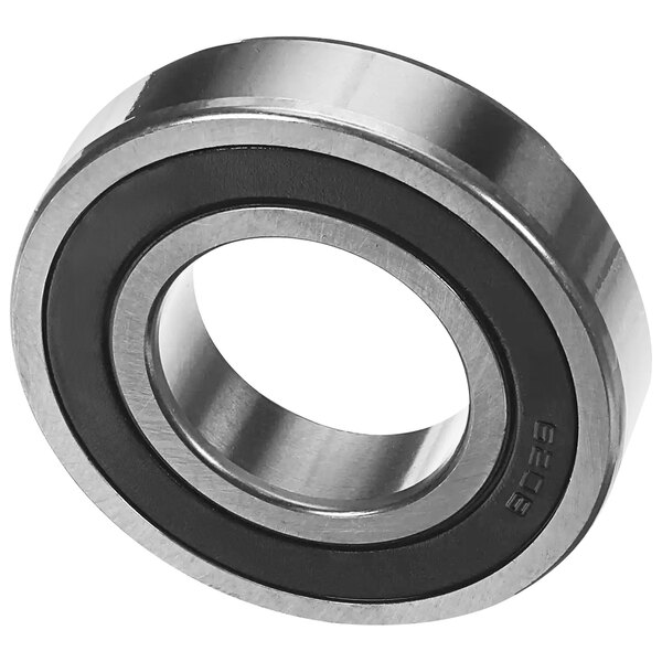 A close-up of a Varimixer R40-97 ball bearing with a black rubber seal.