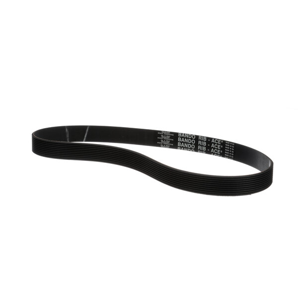 A black Univex belt with white text.