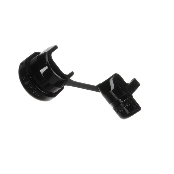 A black plastic Hobart strain relief with a black handle.
