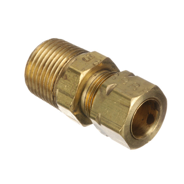 A close-up of a Cleveland brass threaded male connector.