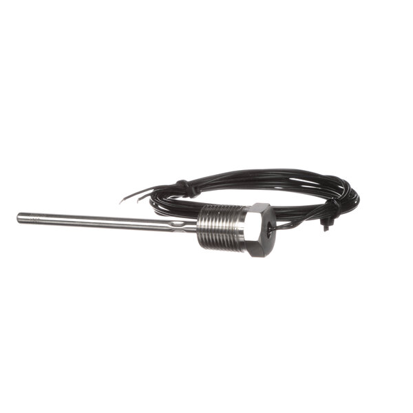 A Legion metal probe thermometer with a black wire.