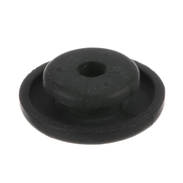 A black rubber Hoshizaki bushing with a hole in it.