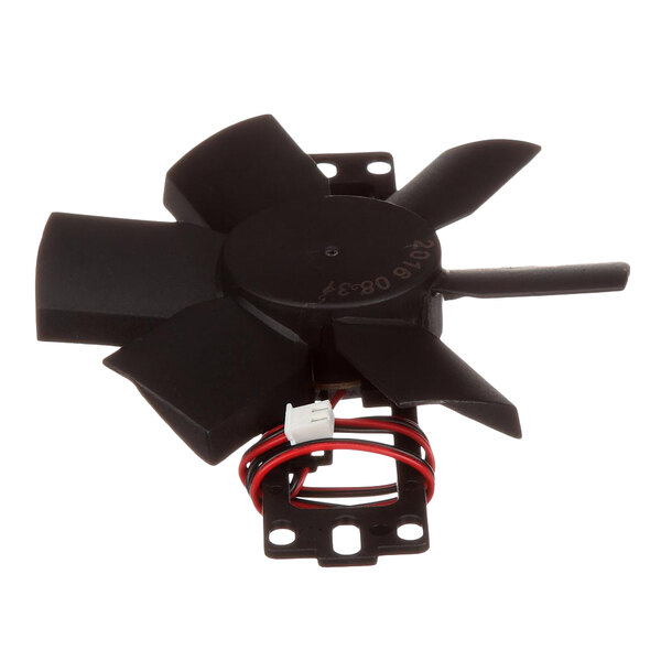 A black Spring USA fan assembly with red and white wires.