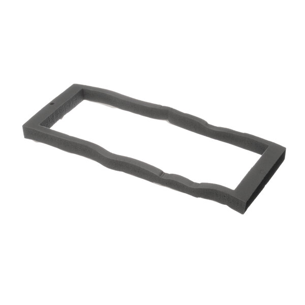 A black rubber rectangular gasket with wavy edges.