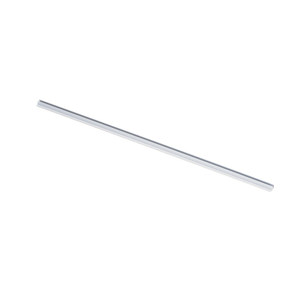 A long thin silver metal rod with white gasket material on the end.