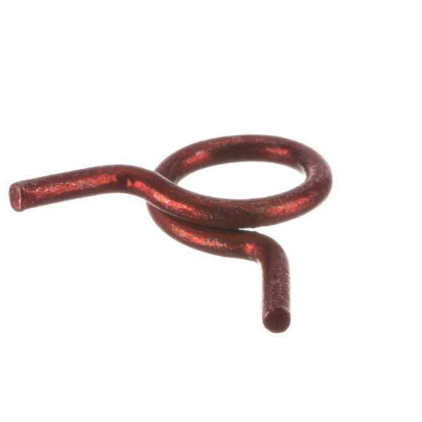 A close-up of a Gold Medal red wire hose clamp.