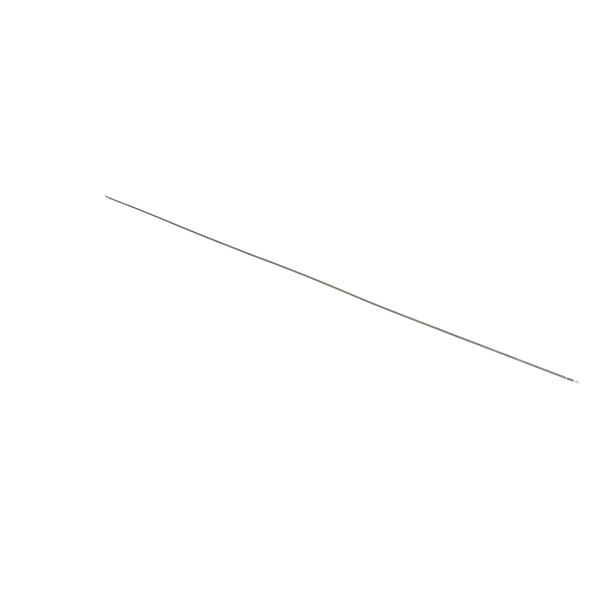 A long thin metal wire on a white background.