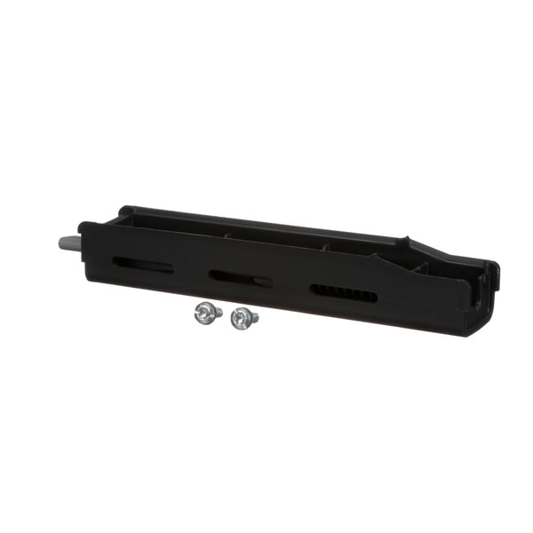 A black plastic rectangular object with screws.