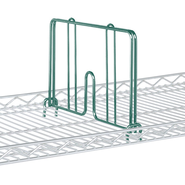 A Metro Hunter Green drop mat with a green metal frame and green snap-on dividers.