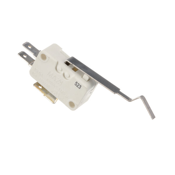 A white switch with a bent metal blade.