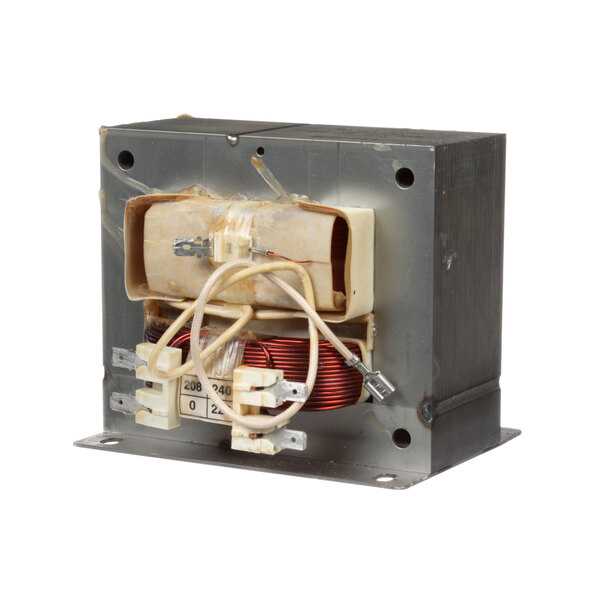 A close-up of a Merrychef transformer with wires.