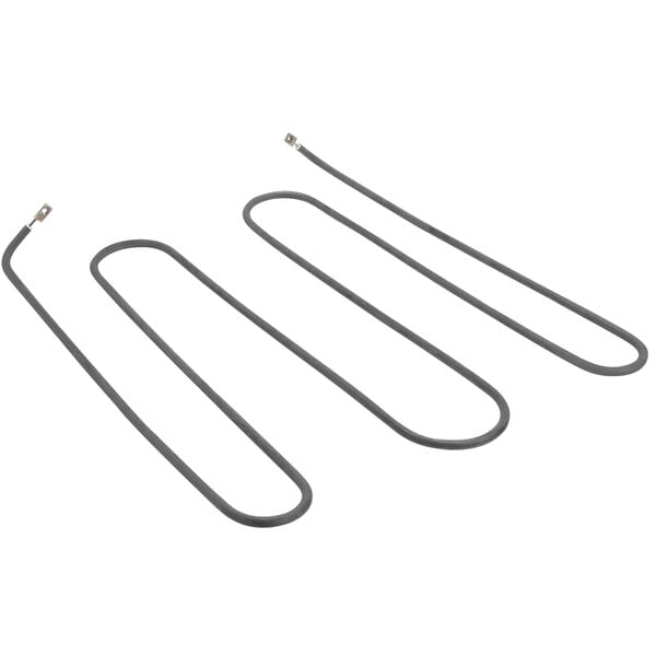 Three long metal wires on a white background.