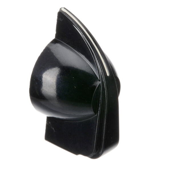 A black plastic Marshall Air knob with a curved edge and a white stripe.