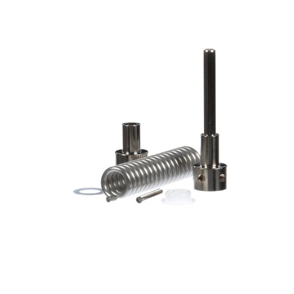 A stainless steel screw and nut for a True Refrigeration hinge.