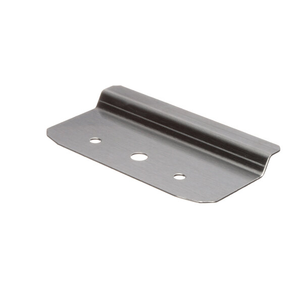 A stainless steel US Range grease drawer handle with holes on the side.