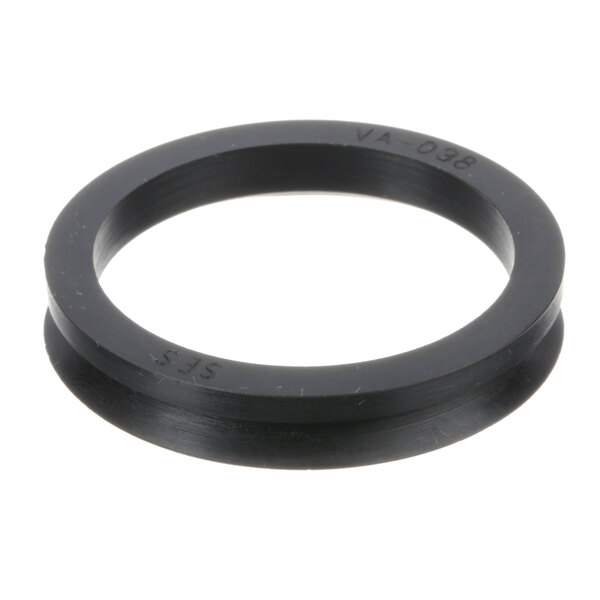 A black rubber Hobart V ring seal.