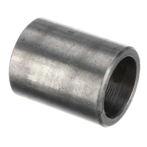 A close-up of a metal pipe with a black finish.