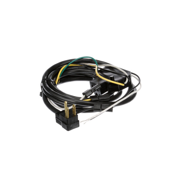A True Refrigeration 115v power cord with a black wire and yellow, green, and white wires.