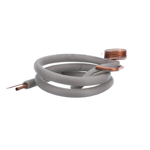 A coiled copper tube and copper wire.