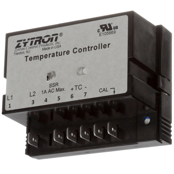 A close-up of a Groen NT1075 temperature controller for steam equipment on a white background.