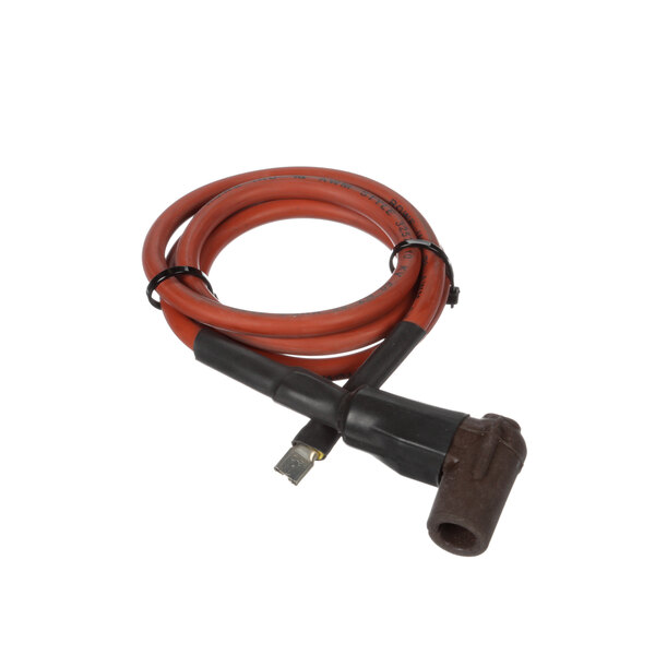 A red and black Doyon Baking Equipment electrical cable with a black plug.