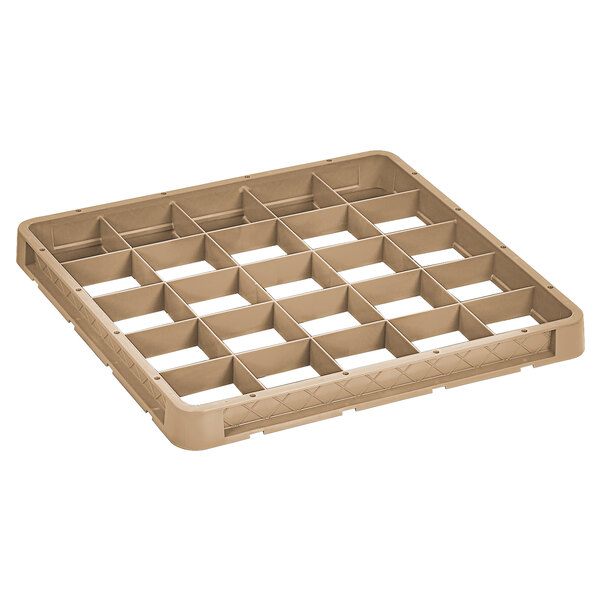 A beige plastic Vollrath Traex extender with 25 compartments.