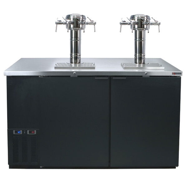 A black Micro Matic wine dispenser with two taps on top.