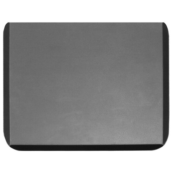 A grey rectangular TurboChef solid aluminum pan with a white border.