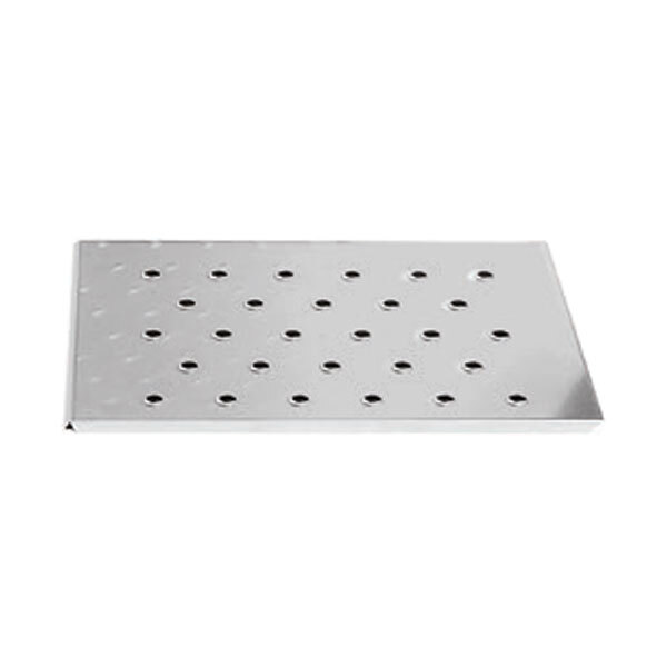 A stainless steel TurboChef high coverage jetplate with holes.