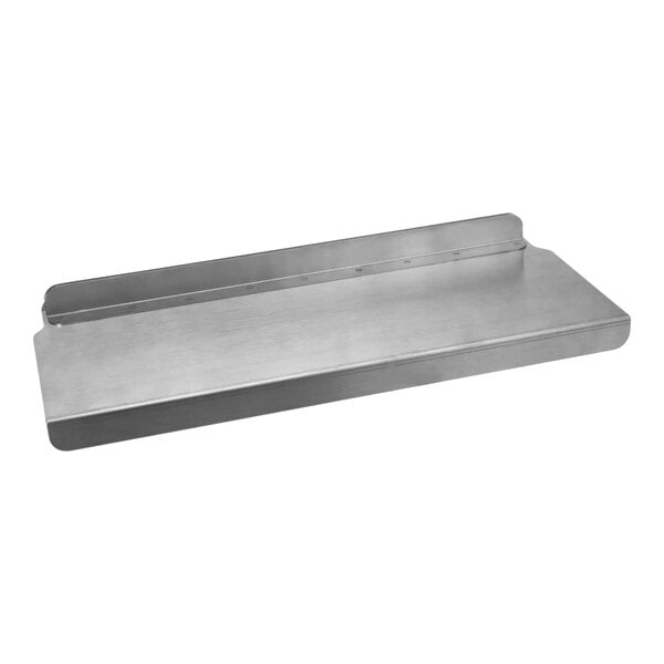 A stainless steel TurboChef conveyor extension tray with a metal handle.