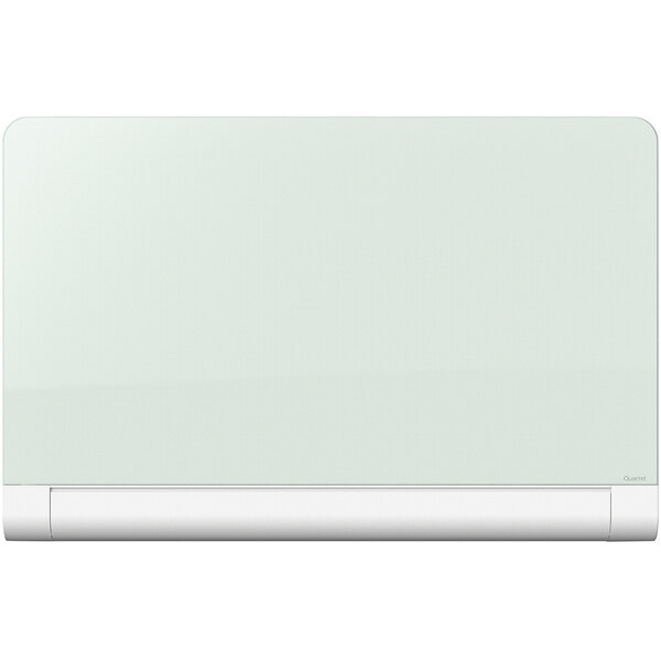 A white rectangular Quartet glass markerboard.