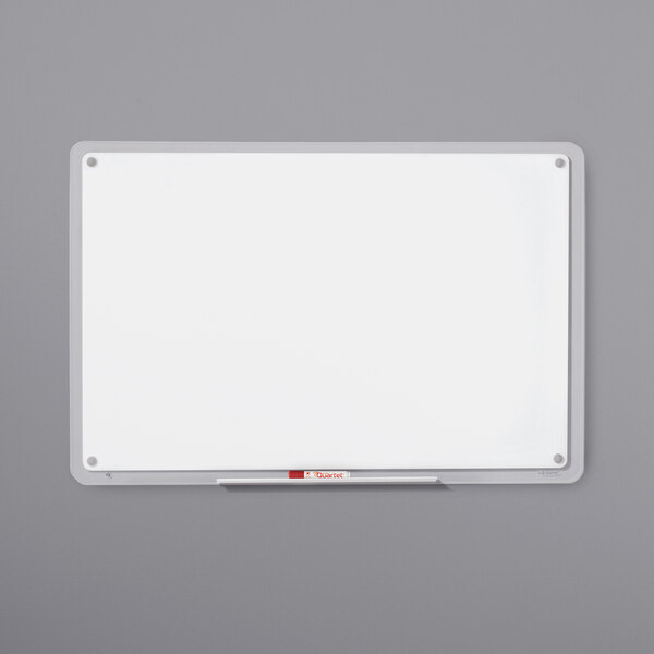 A white board with a translucent frame and a marker.